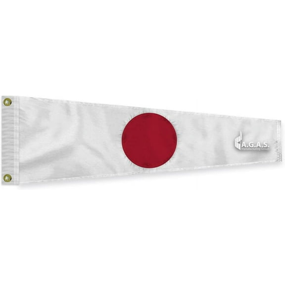 AGAS No 1 Pennant Code of Signals - 2 Ft x 4.5 Ft - Printed 200 Nylon - Quadruple Stitched Edges - Solid Brass Grommets Canvas Heading - Number 1 Signal Flag - Size 3.