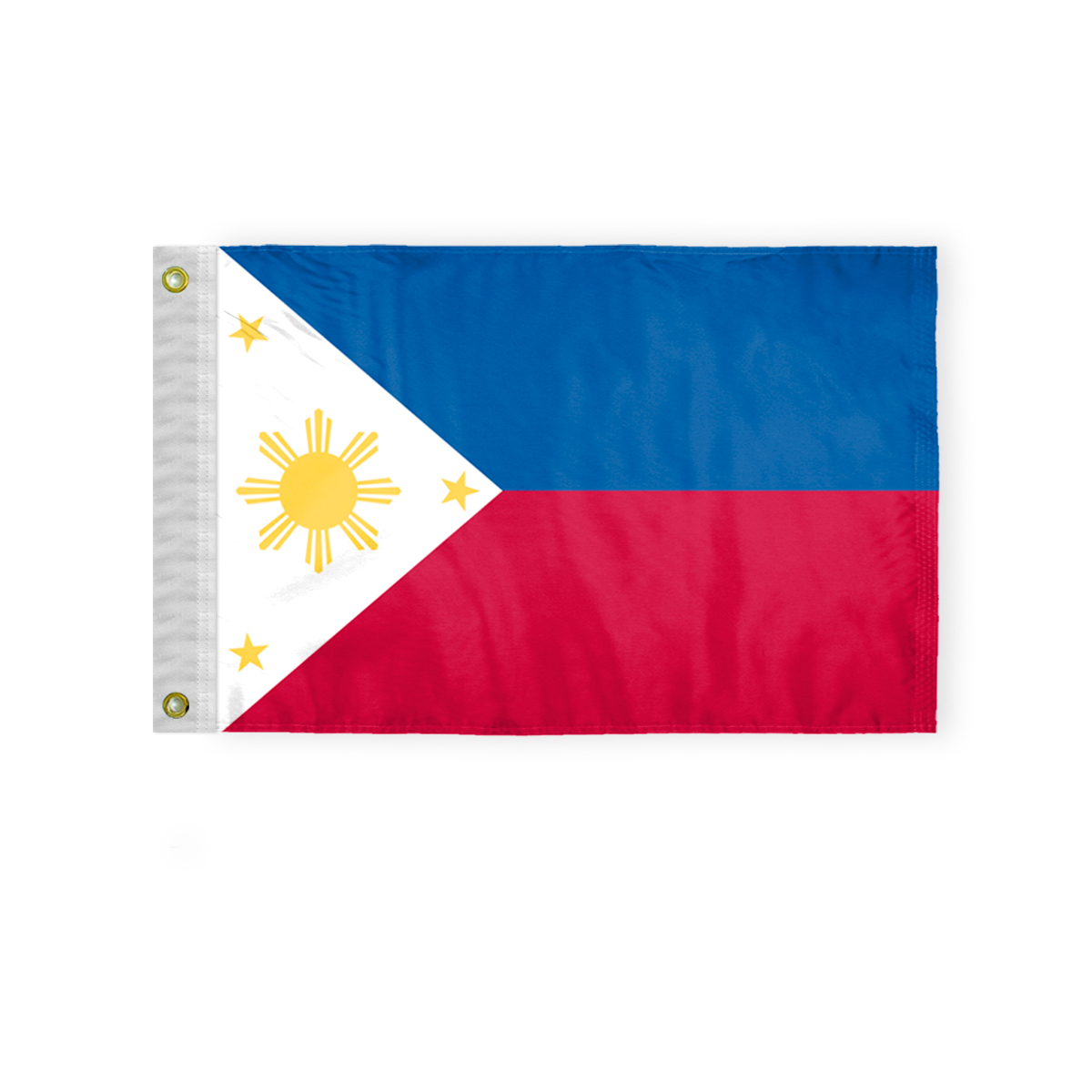 AGAS 12" x 18" Mini Philipines Flag Heavyweight Nylon Brass Grommets Double Stitched Edges Fade Resistant & Vivid Color Filipino Boat Flag Philipines Nautical Flag