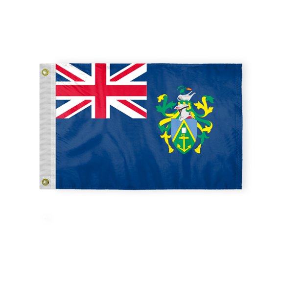 AGAS 12" x 18" Mini Pitcairn Islands Flag Heavyweight Nylon Brass Grommets Double Stitched Edges Fade Resistant & Vivid Color Pitcairn Island Boat Flag Pitcairn Islands Nautical Flag