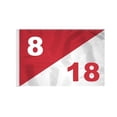thumbnail image 1 of AGAS 14x20 inch Diagonal Red White Golf Flag Dual Numbers 8 18 - Lightweight Nylon Semaphore Tubed Lock Styled Golf Flags, 1 of 1