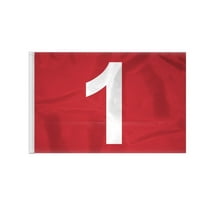 AGAS 14x20 inch Numbered Golf Flag with Tube Inserted No 1, Red with White Numbers, Mini Putting Green Flags for Yard, 200D Nylon Mini Pin Flags, 14"x7/8" dia Tube Fits all Standard Flagpoles