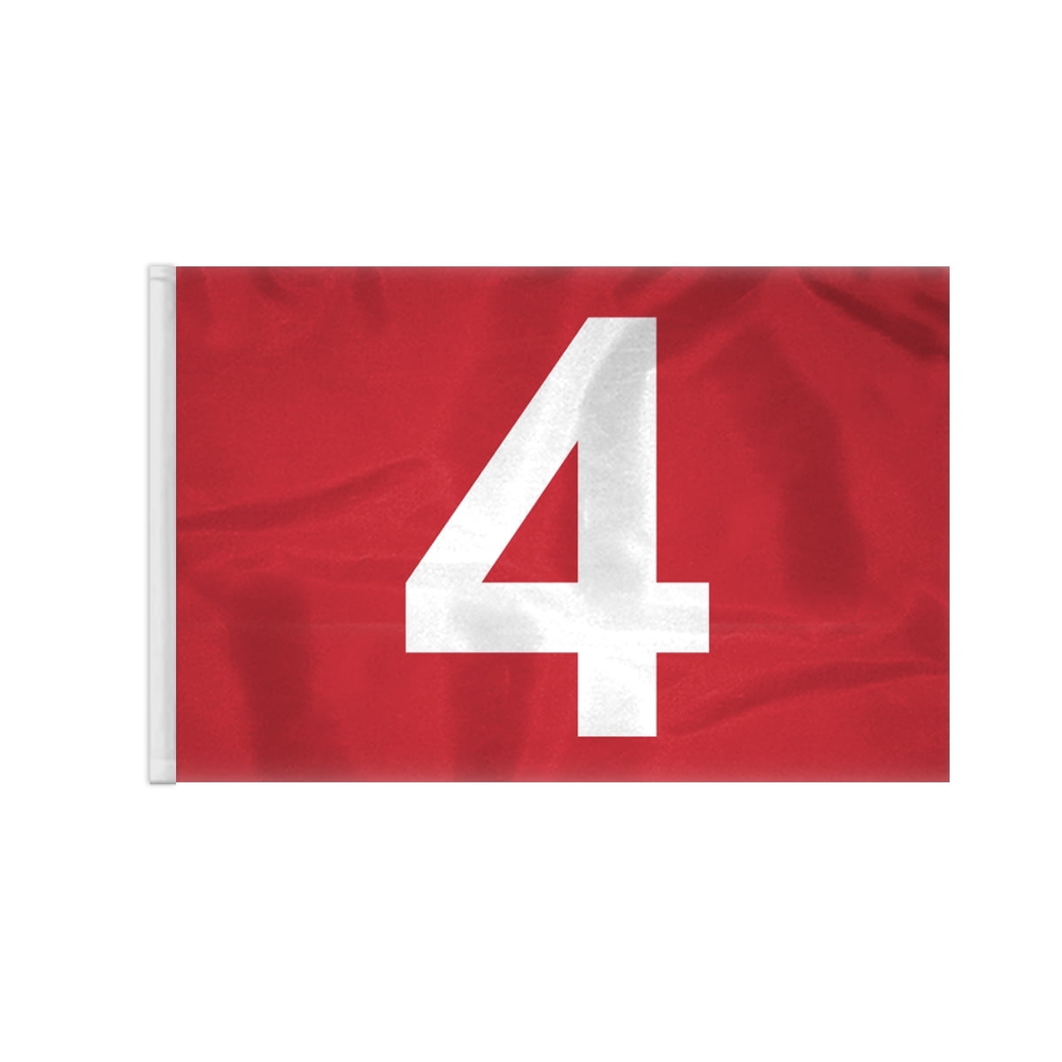 AGAS 14x20 inch Numbered Golf Flag with Tube Inserted No 4, Red with