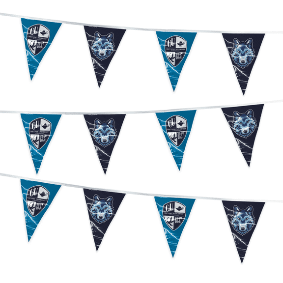 AGAS 15' Cheyney Wolves Pennant Banner, Triangle Flag Bunting, V-Shaped Streamers