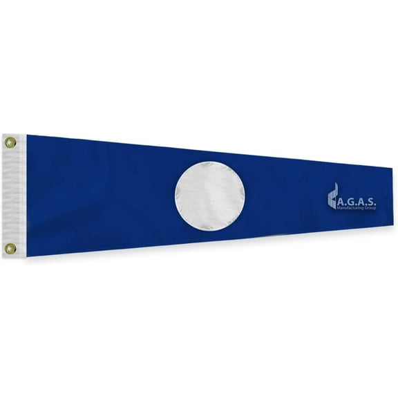 AGAS No 2 Pennant Code of Signals - 16 In x 3 Ft - Printed 200 Nylon - Quadruple Stitched Edges - Solid Brass Grommets Canvas Heading - Number 2 Signal Flag - Size 2.