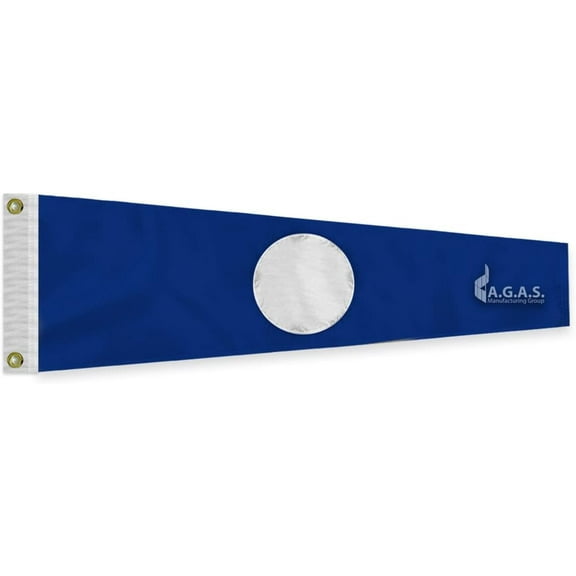 AGAS No 2 Pennant Code of Signals - 32 In x 6 Ft - Printed 200 Nylon - Quadruple Stitched Edges - Solid Brass Grommets Canvas Heading - Number 2 Signal Flag - Size 7.