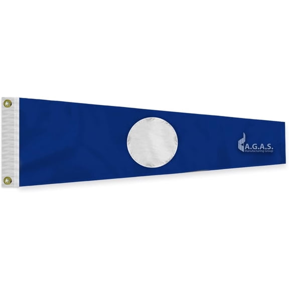 AGAS No 2 Pennant Code of Signals - 8 In x 2 Ft - Printed 200 Nylon - Quadruple Stitched Edges - Solid Brass Grommets Canvas Heading - Number 2 Signal Flag - Size 0.