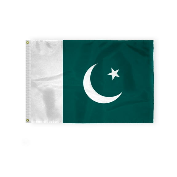 AGAS 2 x 3 Feet Pakistan Flag Heavyweight Nylon Brass Grommets Stitched Edges Fade Resistant & Vivid Colors