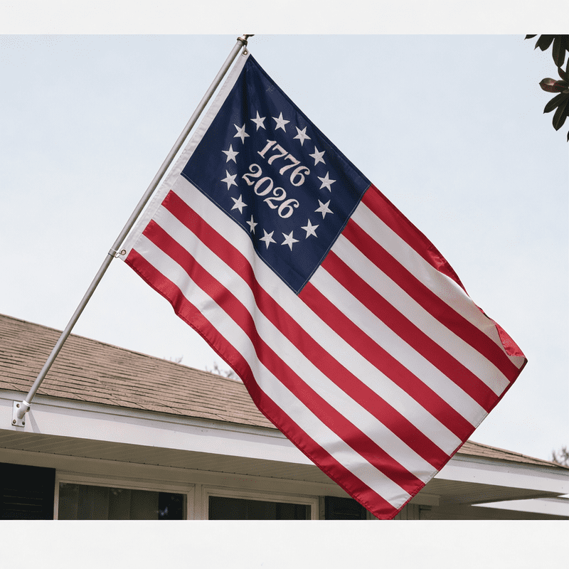 AGAS 250th Anniversary American Flag 3 x 5 ft 1776–2026 Betsy Ross Style 400D Nylon Embroidered Outdoor Flag