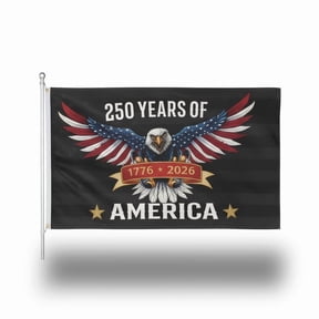 A.G.A.S Manufacturing Group 250th Anniversary Flags 3 ft x 5 ft Eagle Design Polyester America 250 Outdoor Flag