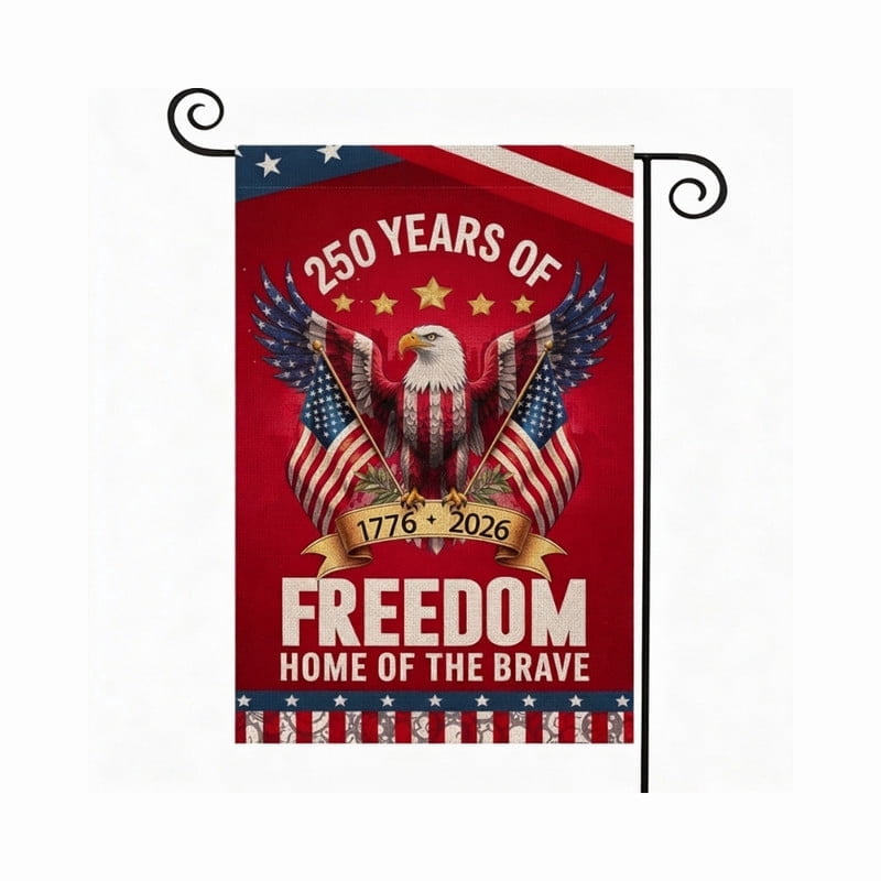 AGAS 250th Anniversary Garden Flag 12 x 18 inch 200D Nylon 250 Years Freedom (Without Pole)
