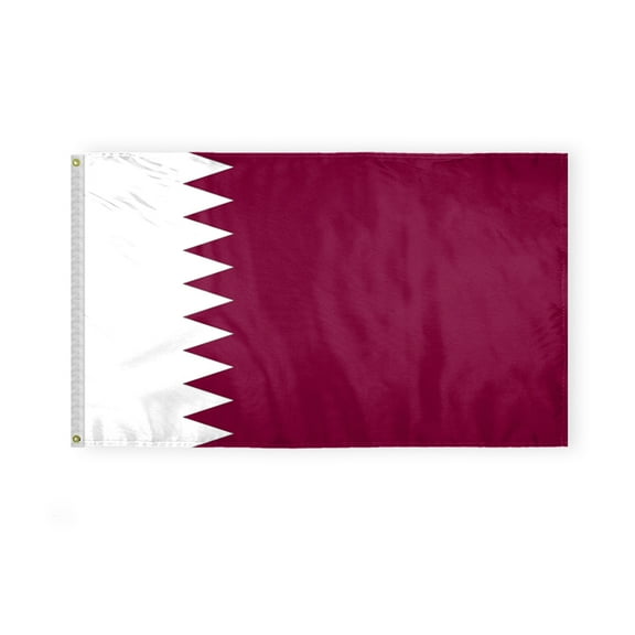 AGAS 3 x 5 Feet Qatar Flag Metal Grommets Qatari 3 X 5 Ft Polyester Indoor Flags