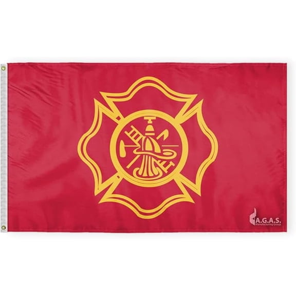 AGAS 3'x5' Ft Firefighters Flag Civilian Service Flags-Printed on Economy Polyester, With Epoly Header & 2 Plated Grommets