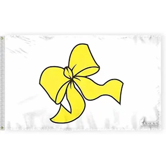 AGAS 3'x5' Ft Yellow Ribbon Flag, Support our Troops Flag, Civilian Service Flags-Printed on Economy Polyester, With Epoly Header & 2 Plated Grommets