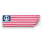 AGAS 3x10 inch American Peace Window Decals - Printed on Vinyl with a Paper Release Liner - USA Peace Window Decals