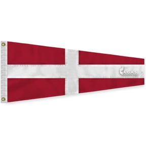 AGAS No 4 Pennant Code of Signals - 8 In x 2 Ft - Printed 200 Nylon - Quadruple Stitched Edges - Solid Brass Grommets Canvas Heading - Number 4 Signal Flag - Size 0.