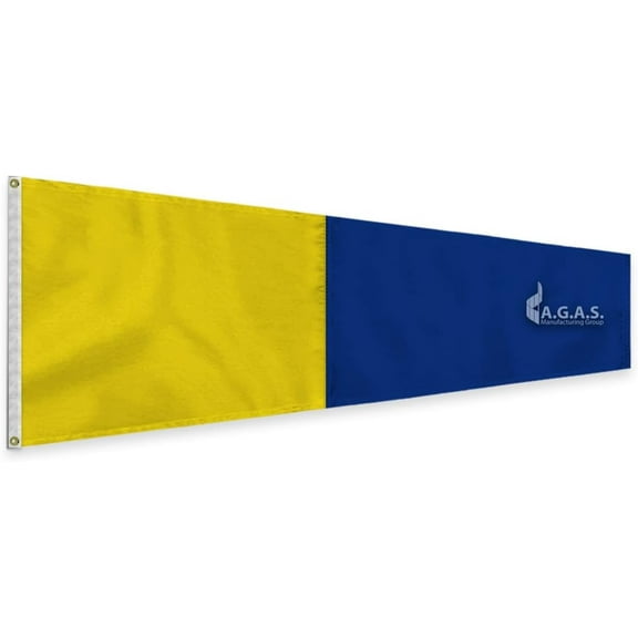 AGAS No 5 Pennant Code of Signals - 8 In x 2 Ft - Printed 200 Nylon - Quadruple Stitched Edges - Solid Brass Grommets Canvas Heading - Number 5 Signal Flag - Size 0.
