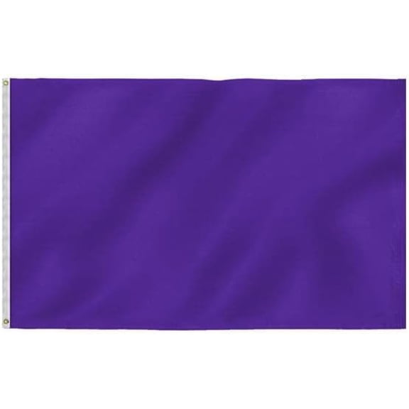 AGAS 5x8 Ft Blank Canvas Polyester Flag - Purple Color - Vivid Color and Fade Proof with Canvas Header & Brass Grommets