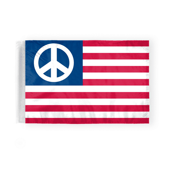 AGAS 6x9 inch American US USA Peace Motorcycle Flag- Double Sided- Double Layered- Printed durable Wrap Knitted Polyester Double Stitched - 0.75 inch Sleeve- Fits on 3/8" Mount Pole