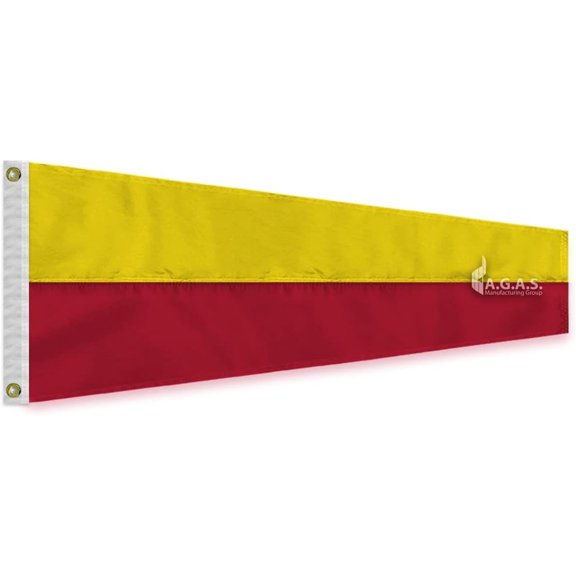 AGAS No 7 Pennant Code of Signals - 32 In x 9 Ft - Printed 200 Nylon - Quadruple Stitched Edges - Solid Brass Grommets Canvas Heading - Number 7 Signal Flag - Size 10.
