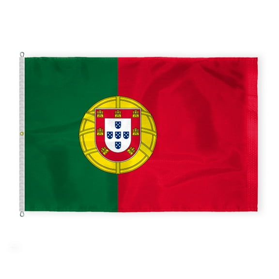 AGAS 8 x 12 Feet Portugal Flag Heavyweight Nylon Brass Grommets Rope and thimble Stitched Edges Fade Resistant & Vivid Colors Portuguese Flags Nylon with Canvas Header for Outside 8 X 12 Ft