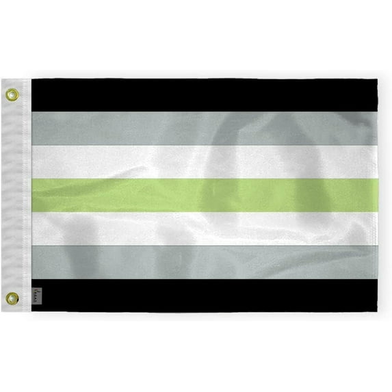 AGAS Agender Pride Boat Nautical Flag 12x18 Inch - Double Sided Printed 200D Nylon - Brass Grommets Fade Proof Vivid Colors - Small Agender flag for Bike Car