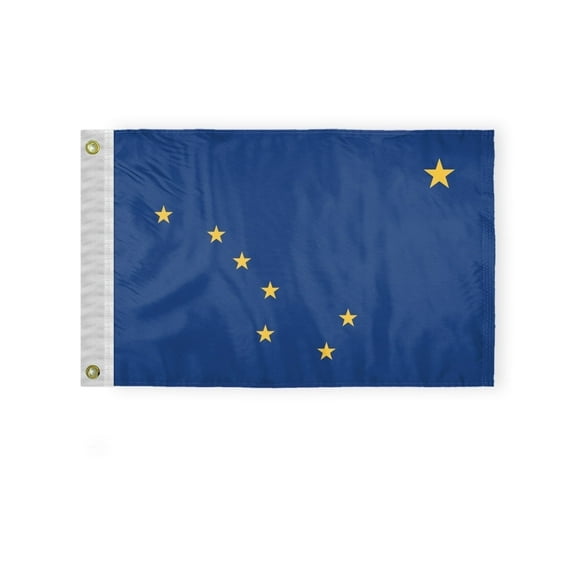 AGAS Alaska State Flag 12x18 inch – Single Sided 200D Nylon Indoor Outdoor Garden Flag.