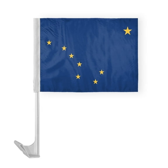 AGAS Alaska State Car Window Flag 12x16 Inch – Durable Polyester US Flags with Flex Pole.