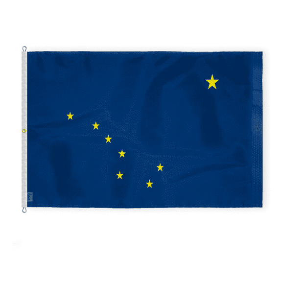 AGAS Alaska State Flag 8x12 ft – Single Sided 200D Nylon Indoor Outdoor Alaska American Flags.