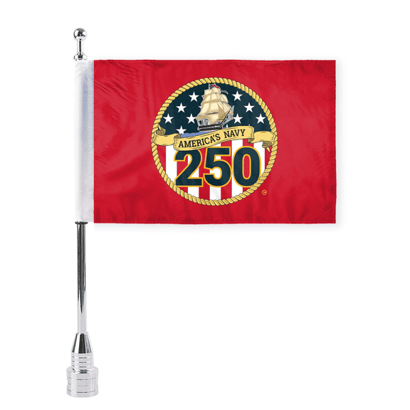 AGAS America’s Navy 250 Motorcycle Flag 6 x 9 inch Double Sided Printed Bike Flag (No Pole)