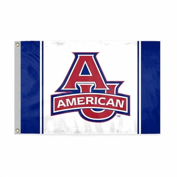 AGAS American University Flag 3 x 5 ft AU Eagles NCAA AU Polyester Flag w Grommets, Header