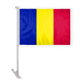 thumbnail image 1 of AGAS Andorra Car Flag without seal 12x16 inch Polyester Fabric Double Stitched 17 Inch White Plastic Flexible Pole, 1 of 1
