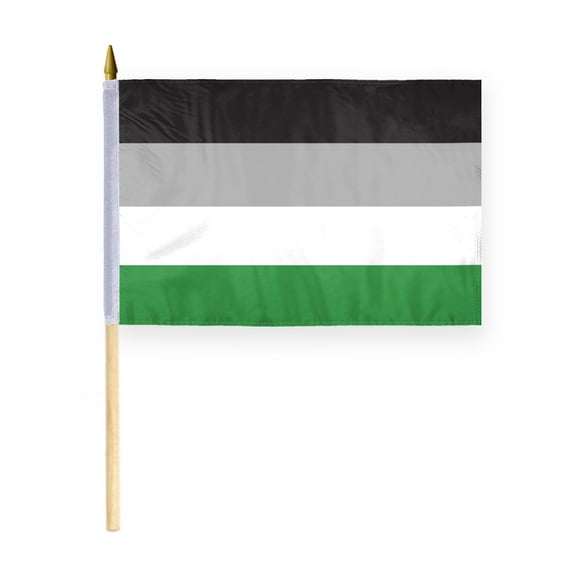AGAS Androphilia Pride Stick Flag 12x18 inch Flag on a 24 inch Wooden Flag Stick - Sewn Edges Fade Resistant Polyester - Androphilia Handheld Stick Flag
