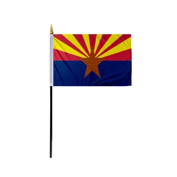 AGAS Arizona State Stick Flag 4x6 Inch, 100% Polyester