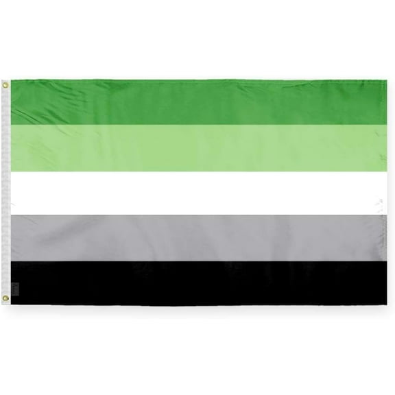 AGAS Aromantic Pride Flag 3x5 Ft - Polyester - Plated Grommets - Aromantic Body Flag 3 x 5 Ft Aromantic Banner
