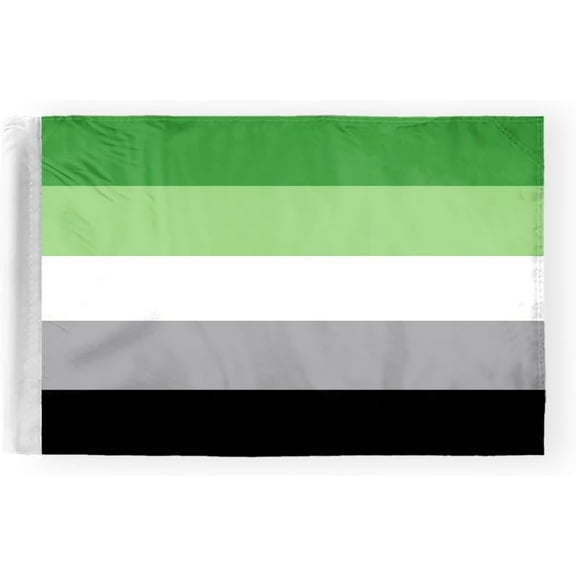 AGAS Aromantic Pride Motorcycle Flag 6x9 inch - Double-Layered Printed 2-Ply Durable Knitted Polyester - 0.75 inch Sleeve- Fits on 3/8" Mount Pole
