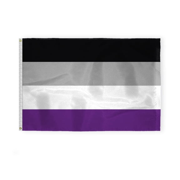 AGAS Asexual ACE Pride Flag 4x6 Ft - Double Sided Printed 200D Nylon - Brass Grommets Stitched Edges Fade Proof Sharp Vivid Colors - Acesexual Ace Pride Flag