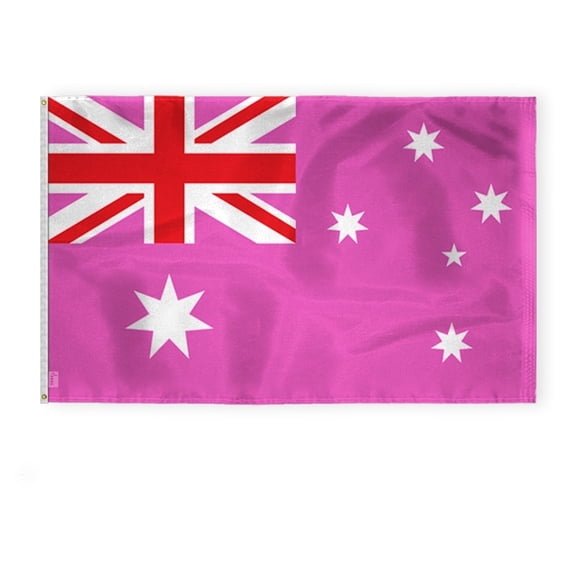 AGAS Australia Pink Pride Flag 5x8 Ft - Printed 200D Nylon - Brass Grommets Stitched Edges Fade Proof Sharp Colors Indoor/Outdoor Australian Pink Pride flag