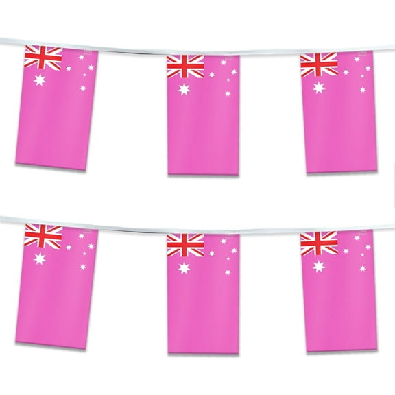 AGAS Australia Pink Pride Streamers for Party 60 Ft long - 5 Mil Plastic - Australia Pink Decorations Gay Pride Party Decoration with String