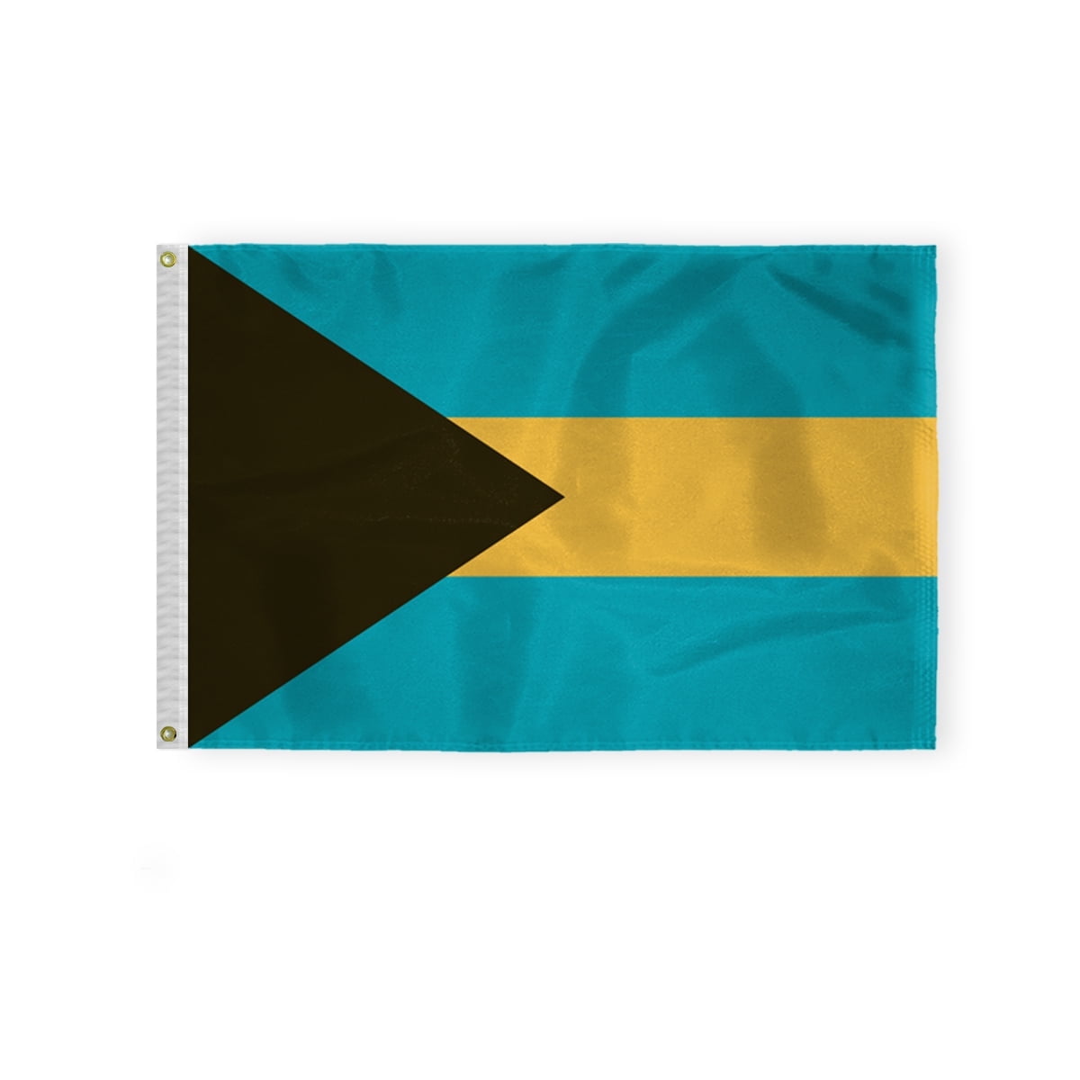 AGAS Bahamas Flag 2x3 ft - Printed Single Sided on 200D Nylon - Stitched Edges - Canvas Header Brass Grommets - Fade Proof - Outdoor Long Lasting All Weather Flag - Bahamas National Flag BS Flag