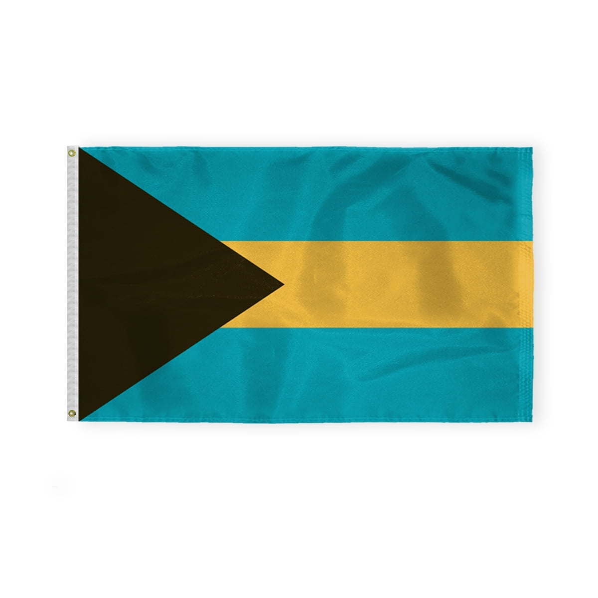 AGAS Bahamas Flag 3x5 ft - Printed Single Sided on 200D Nylon - Stitched Edges - Canvas Header Brass Grommets - Fade Proof - Outdoor Long Lasting All Weather Flag - Bahamas National Flag BS Flag