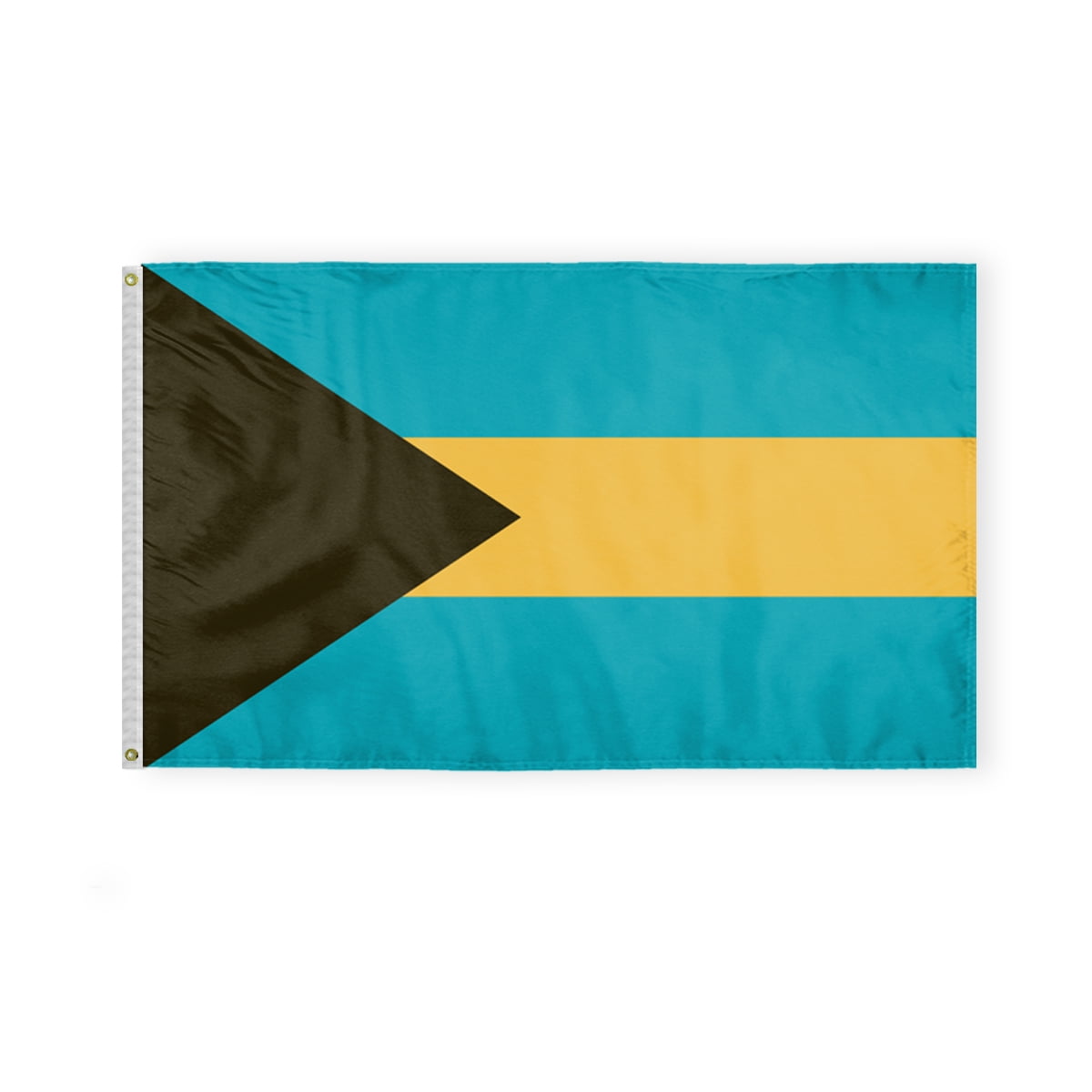 AGAS Bahamas Flag 3x5 ft - Printed Single Sided on Polyester - Stitched Edges - Polyester Header Metal Grommets - Outdoor Long Lasting All Weather Flag - Bahamas National Flag BS Flag