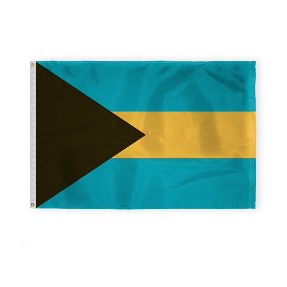 AGAS Bahamas Flag 4x6 ft - Printed Single Sided on 200D Nylon - Stitched Edges - Canvas Header Brass Grommets - Fade Proof - Outdoor Long Lasting All Weather Flag - Bahamas National Flag BS Flag
