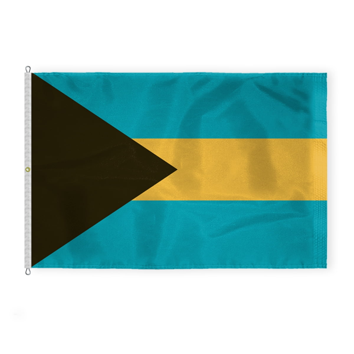 AGAS Bahamas Flag 8x12 ft - 200D Nylon - Stitched Edges - Canvas Header - Rope Thimble & 1 Brass Grommet - Fade Proof - Large Size - Bahamas National Flag BS Flag