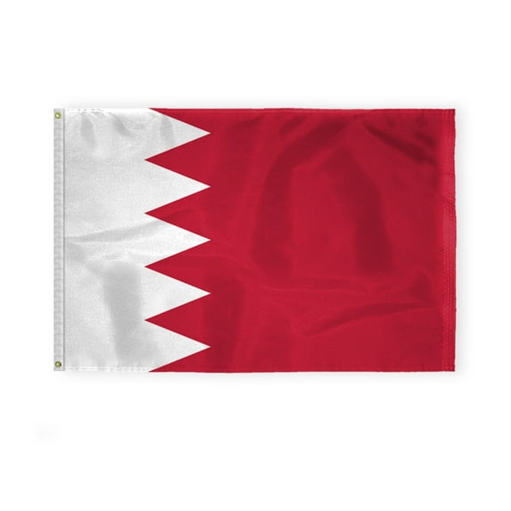 AGAS Bahrain Flag - 4x6 ft - 200D Nylon - Stitched Edges - Canvas Header Brass Grommets - Fade Proof - Bahrain National Flag- BHR Flag علم البحرين