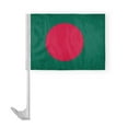 thumbnail image 1 of AGAS Bangladesh Car Flag 12x16 inch - Printed Single Sided on Polyester - Stitched Edges - 17 Inch White Plastic Flex Pole - BD National Flag, 1 of 1