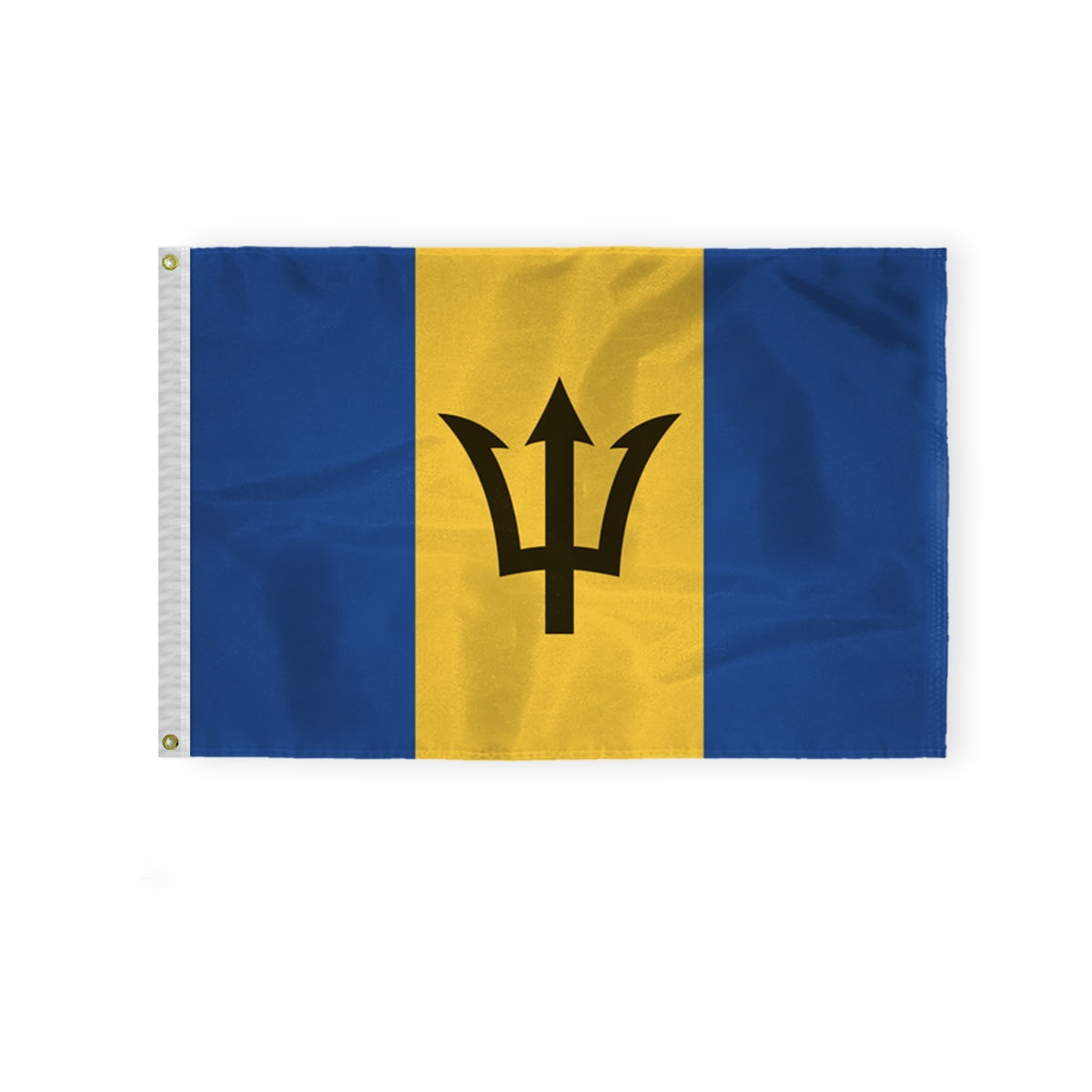 AGAS Barbados 2x3 ft Nylon Fabric Double Stitched Canvas Header Brass Grommets Fade Resistant & Vivid Colors Tough Barbados Banner