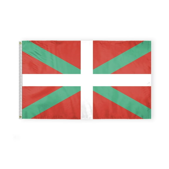 AGAS Basque Lands Flag 3x5 ft Double Stitched Hem 100% Polyester Metal Grommets Indoor Basque St Andrews Cross National Flag