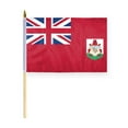 thumbnail image 1 of AGAS Bermuda Stick Flag 12x18 inch mounted onto 24 inch Wood Pole - Printed Single Sided on Polyester - Stitched Edges - Mini Bermuda Flag - BM National Flag - Bermudan Flag, 1 of 1