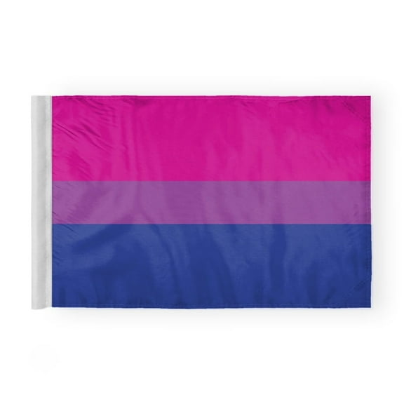 AGAS Bi Pride Motorcycle Flag 6x9 inch - Double-Layered Printed 2-Ply Durable Knitted Polyester - 0.75 inch Sleeve- Fits on 3/8" Mount Pole