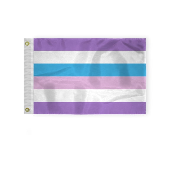 AGAS Bigender Pride Boat Nautical Flag 12x18 Inch - Double Sided Printed 200D Nylon - Brass Grommets Fade Proof Vivid Colors - Small Bigender flag for Bike Car